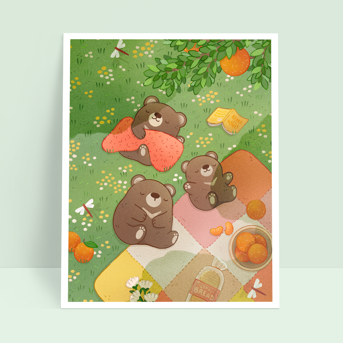 Bear Picnic 11x14 Art Print