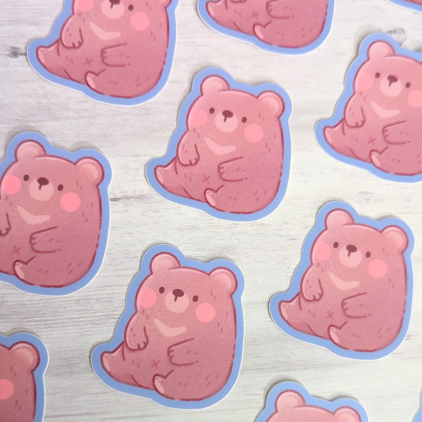 Sitting Bear Waterproof Stickers