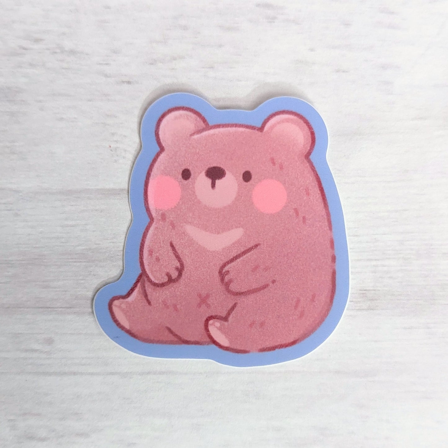 Sitting Bear Waterproof Stickers