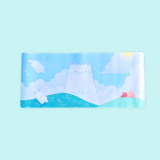 Cloudy Cats Desk Mat