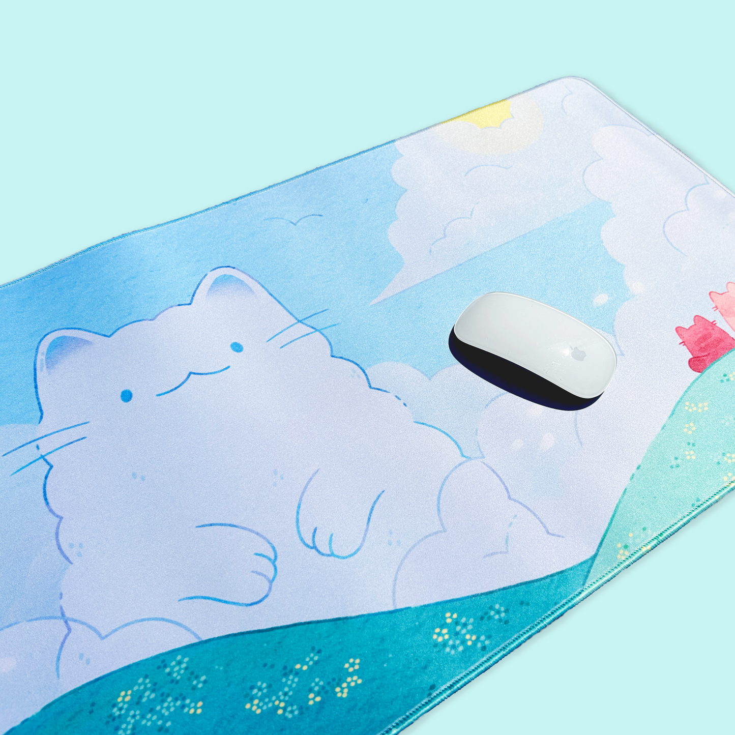 Cloudy Cats Desk Mat