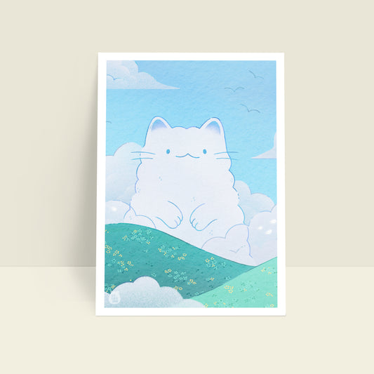 Cloudy Cat 6x8 Art Print