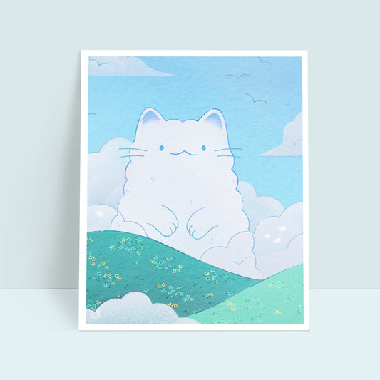 Cloudy Cat 8x10 Art Print