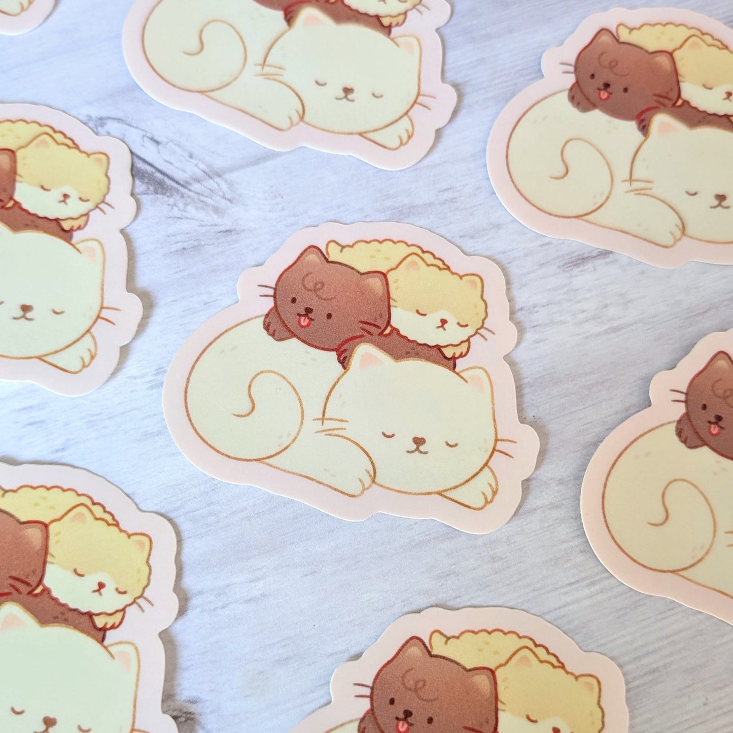 Cat Piles Waterproof Stickers