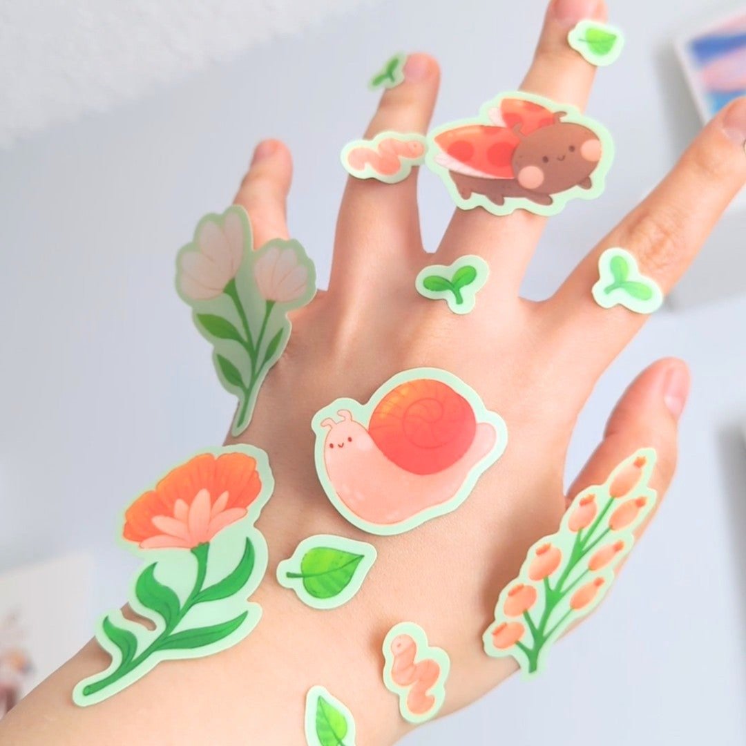 Springtime Friends Waterproof Sticker Sheet