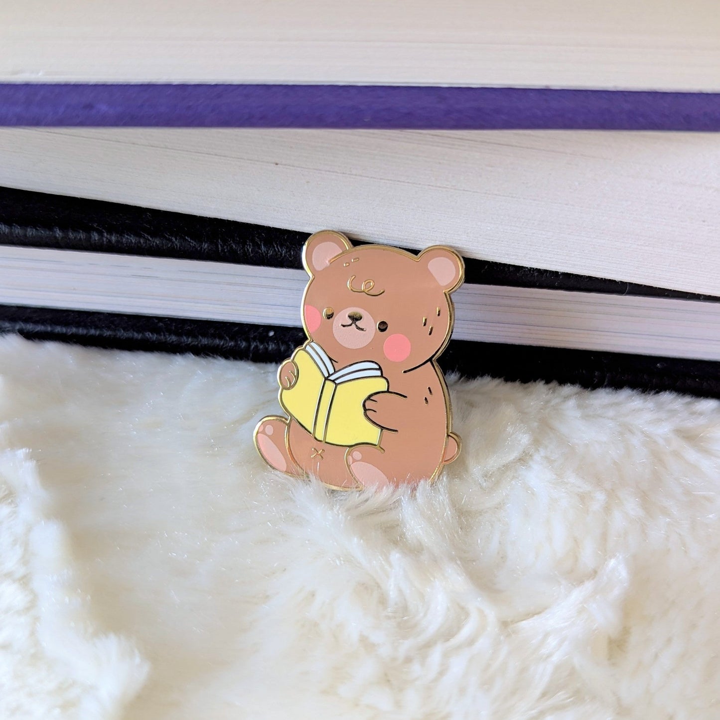 Book Bear Enamel Pin