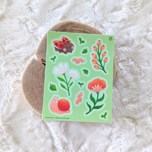Springtime Friends Waterproof Sticker Sheet