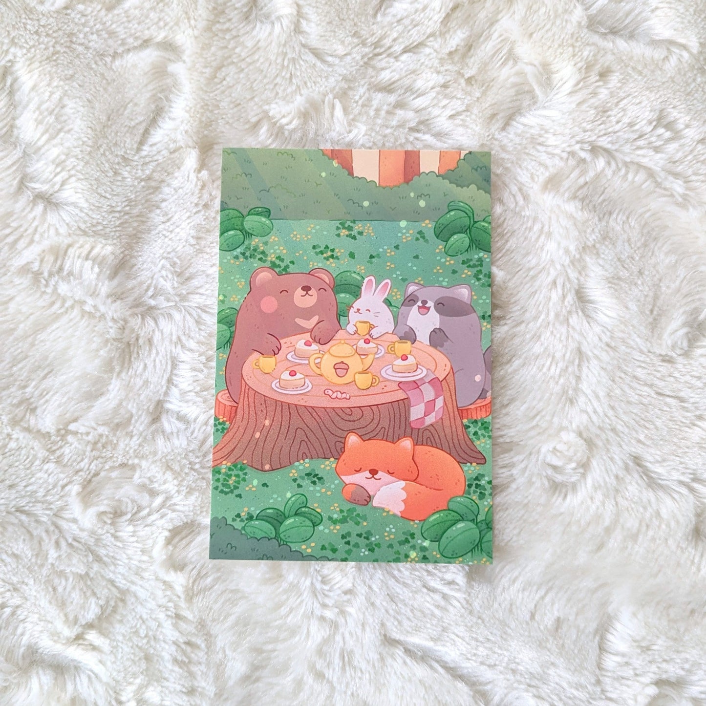 Woodland Tea Party Postcard