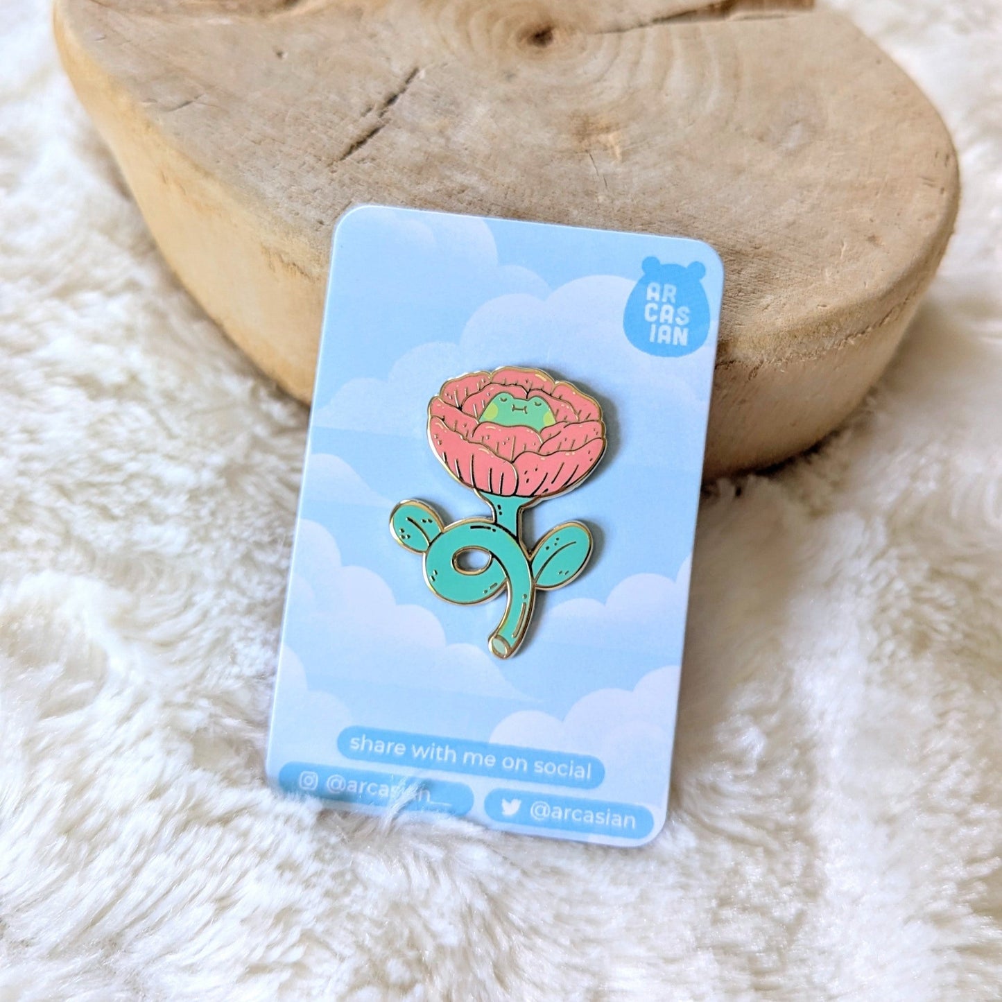Flower Frogs Enamel Pins