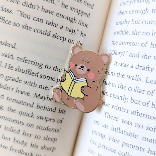 Book Bear Enamel Pin