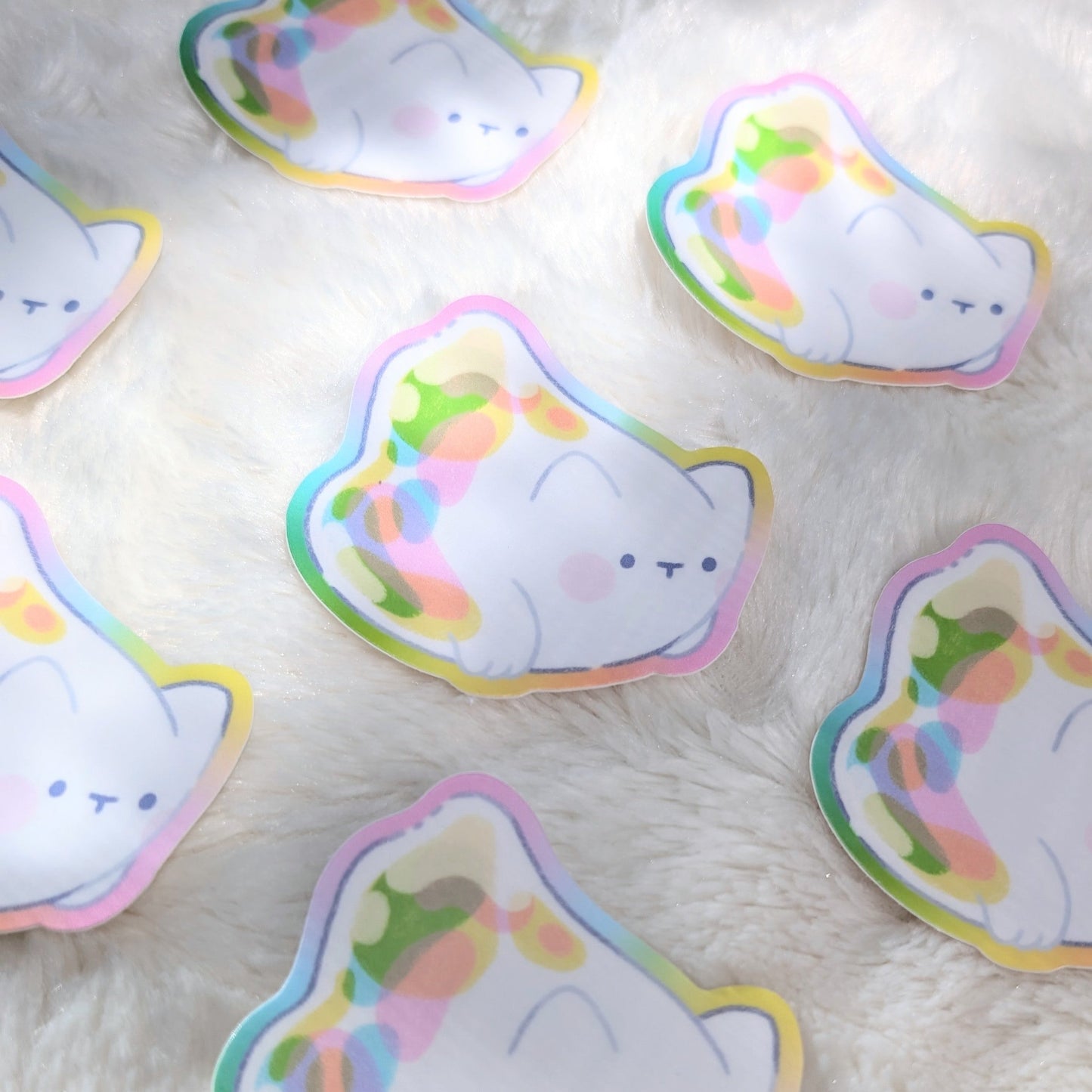 Bubble Ghost Cats Waterproof Stickers