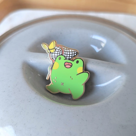 Bug Catcher Frog Enamel Pin