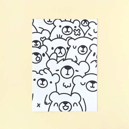 Cotton Bears Colouring Page