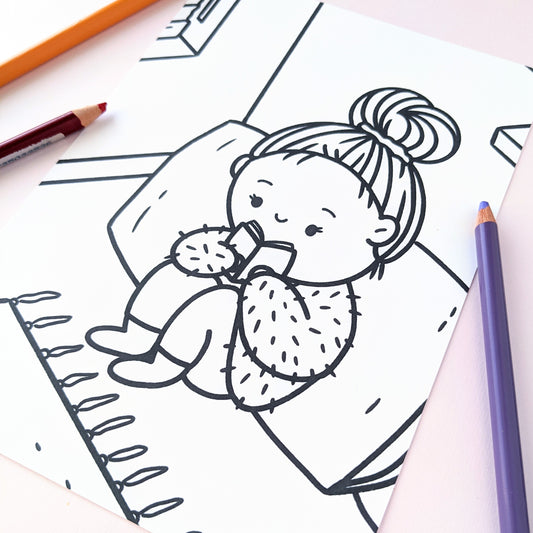 Little Reader Colouring Page