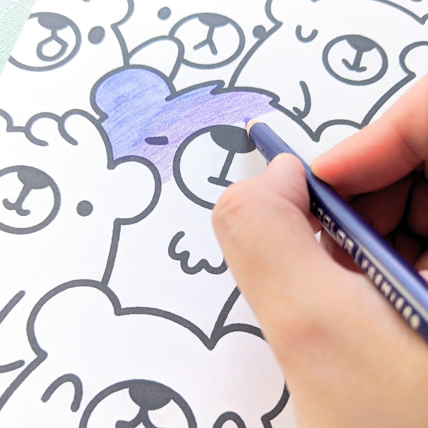 Cotton Bears Colouring Page