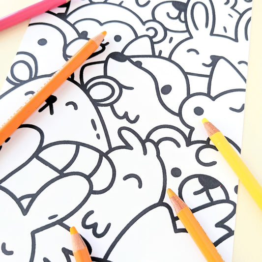 Group Photo Colouring Page