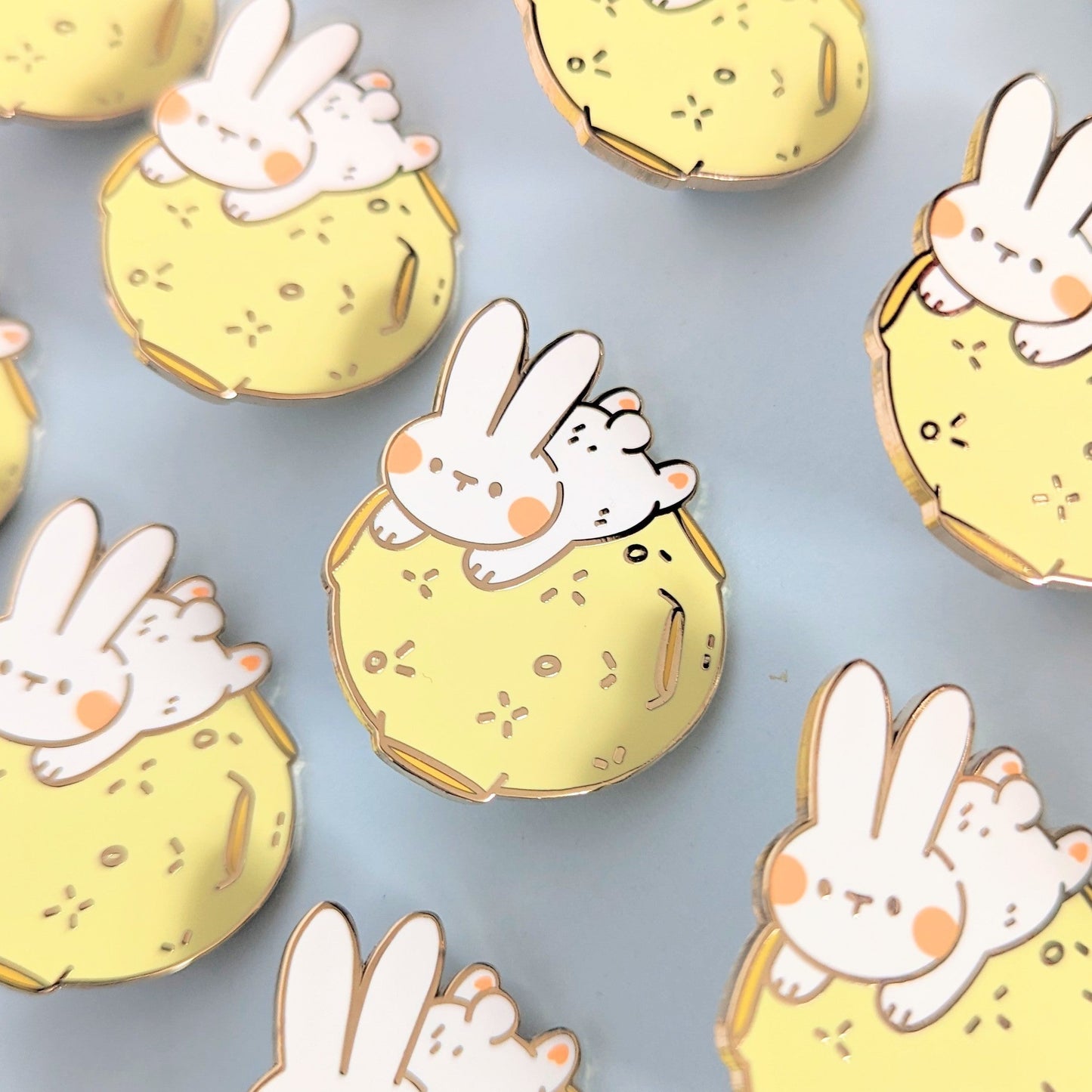 Rabbit Over the Moon Enamel Pin