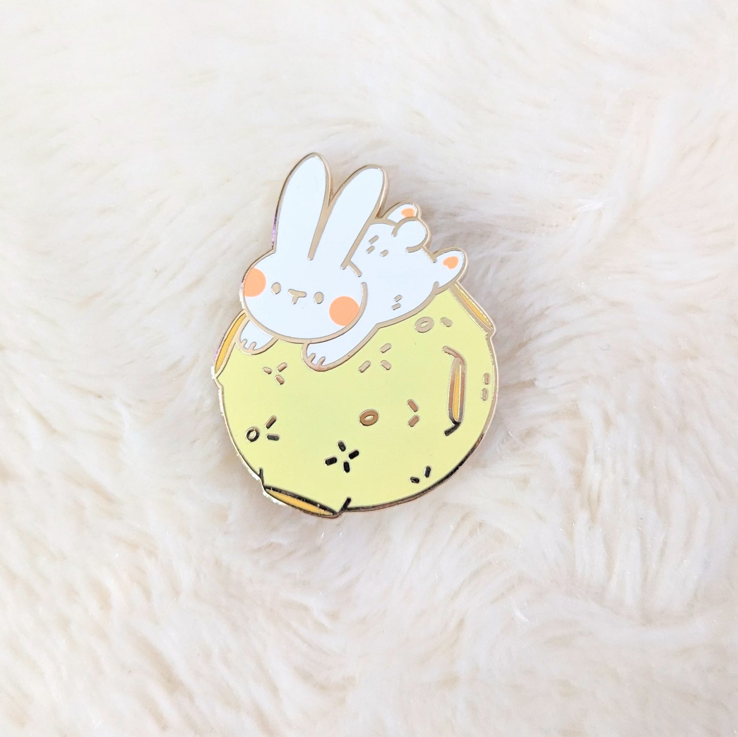 Rabbit Over the Moon Enamel Pin