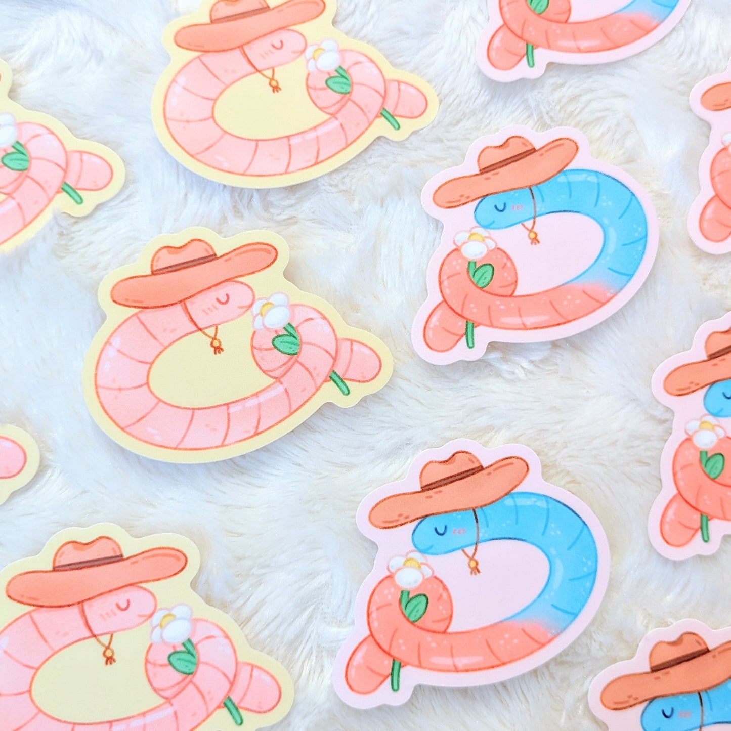 Sweet Worms Waterproof Stickers