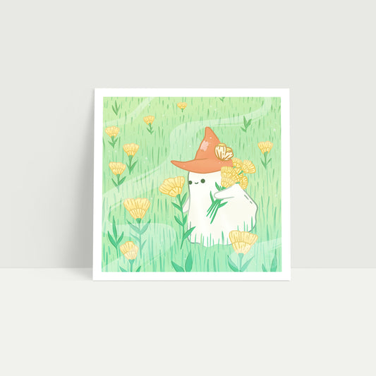 Picking Flowers—Little Ghost Art Print