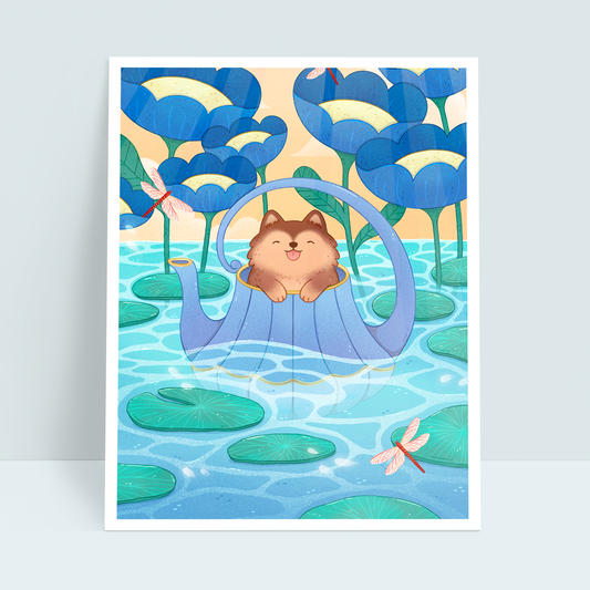 Snickers Teapot Travels 11x14 Art Print