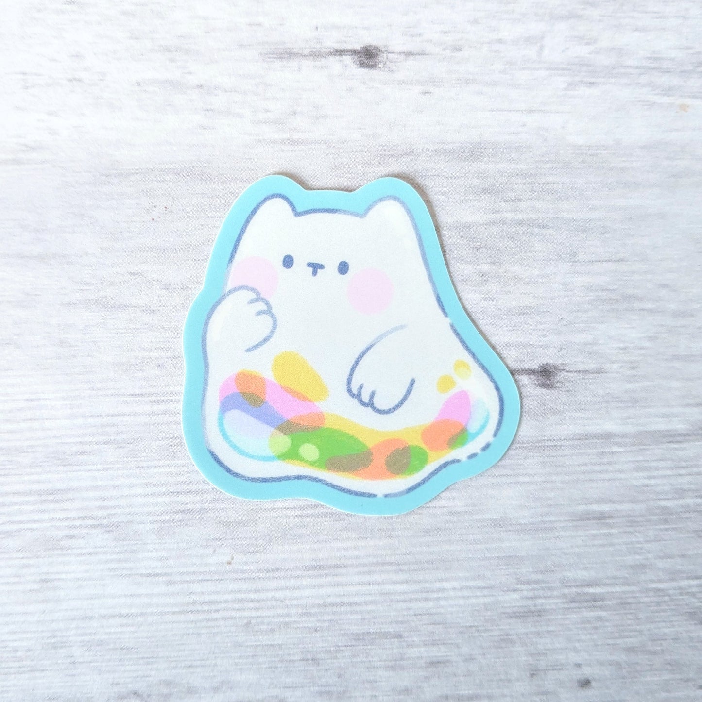 Bubble Ghost Cats Waterproof Stickers