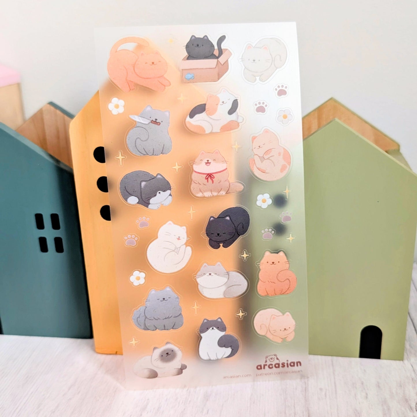 Many Cats Clear Waterproof Sticker Sheet