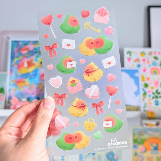 Love Birbs Clear Waterproof Sticker Sheet