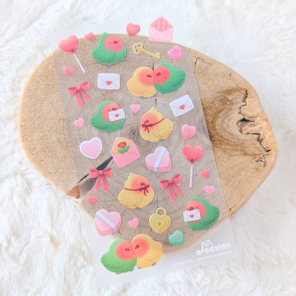 Love Birbs Clear Waterproof Sticker Sheet