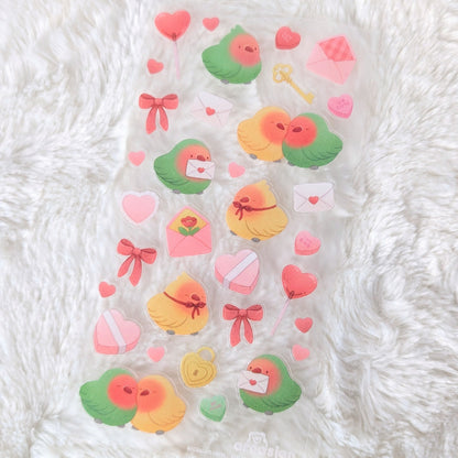 Love Birbs Clear Waterproof Sticker Sheet