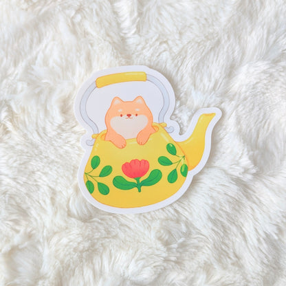 Shiba Teapot Waterproof Stickers