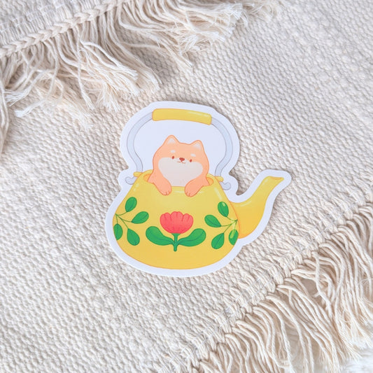 Shiba Teapot Waterproof Stickers