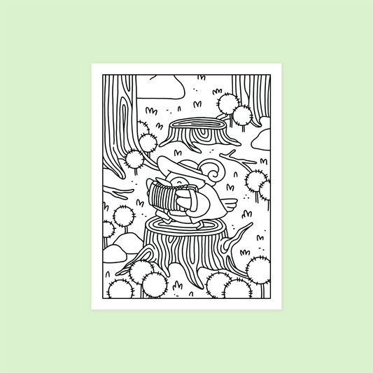 Bard Birb Colouring Page