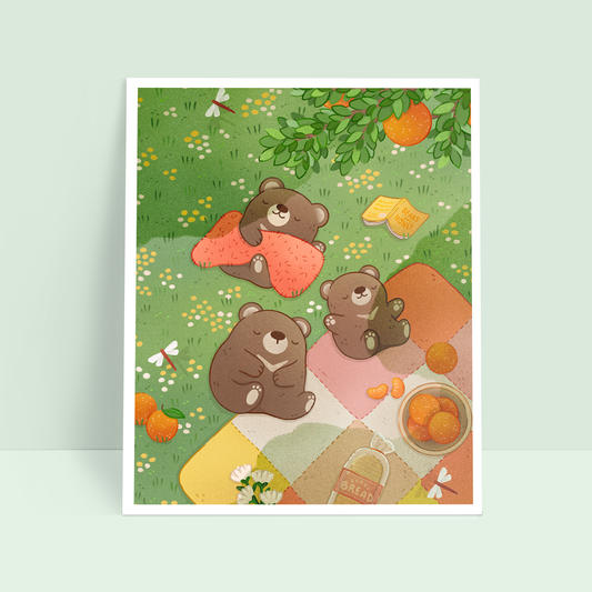 Bear Picnic 8x10 Art Print