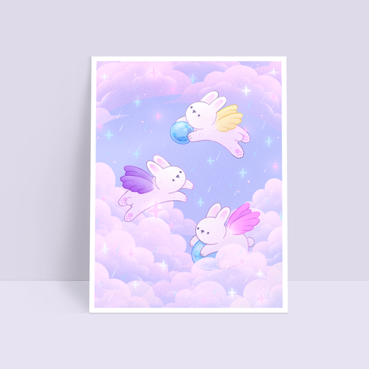 Celestial Bunnies 6x8 Art Print
