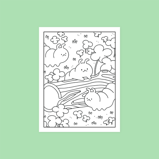 Lucky Caterpillars Colouring Page