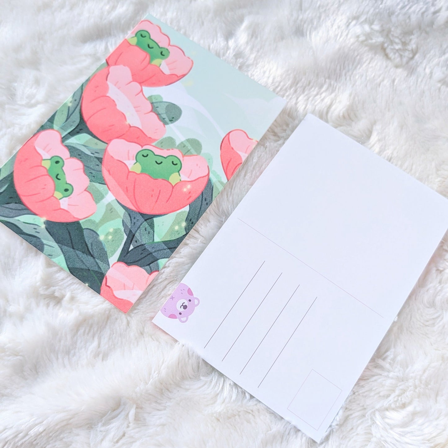 Blooming Frogs Postcard