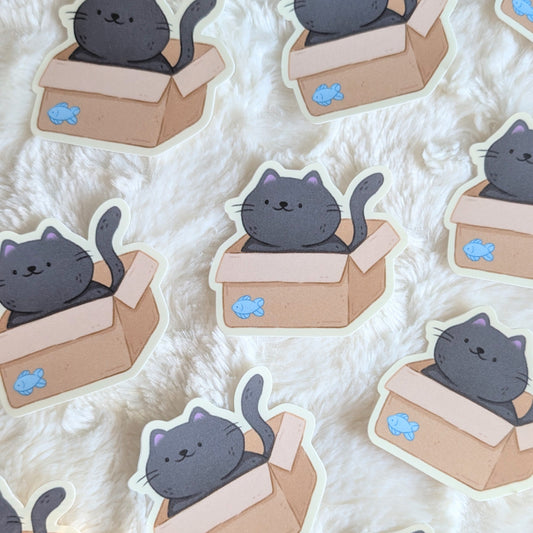 Box Cat Waterproof Sticker