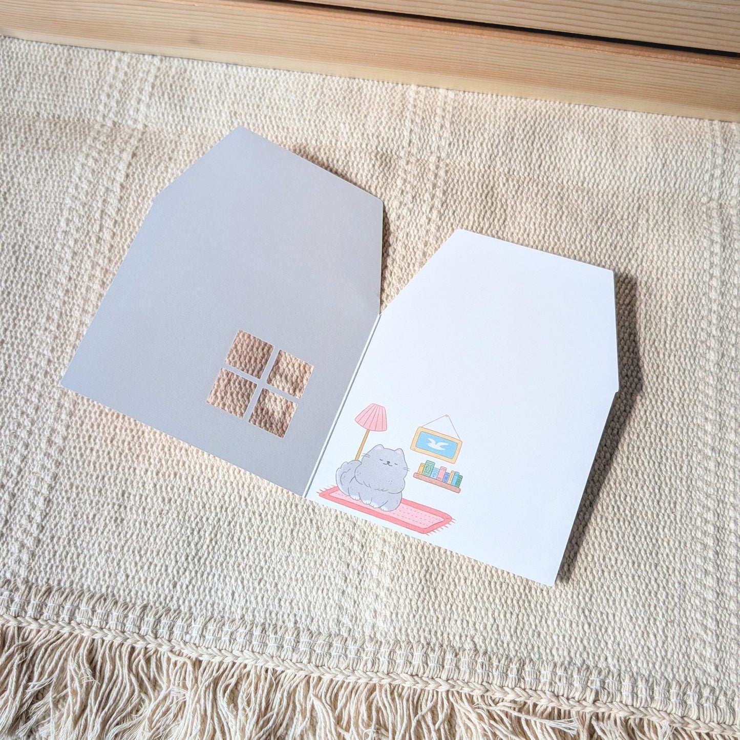 Red Peekaboo House Greeting Card