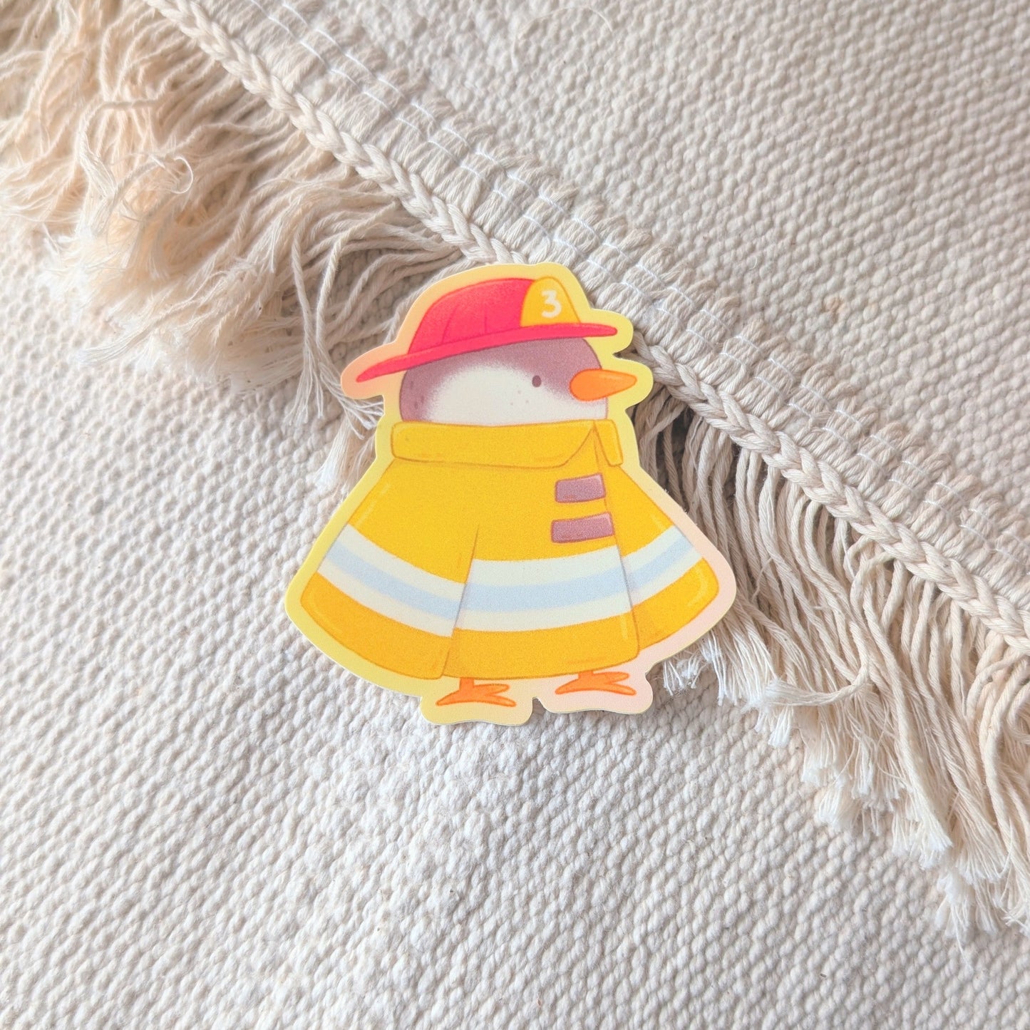 Firefighter Penguin Waterproof Stickers
