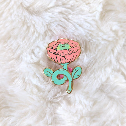 Flower Frogs Enamel Pins