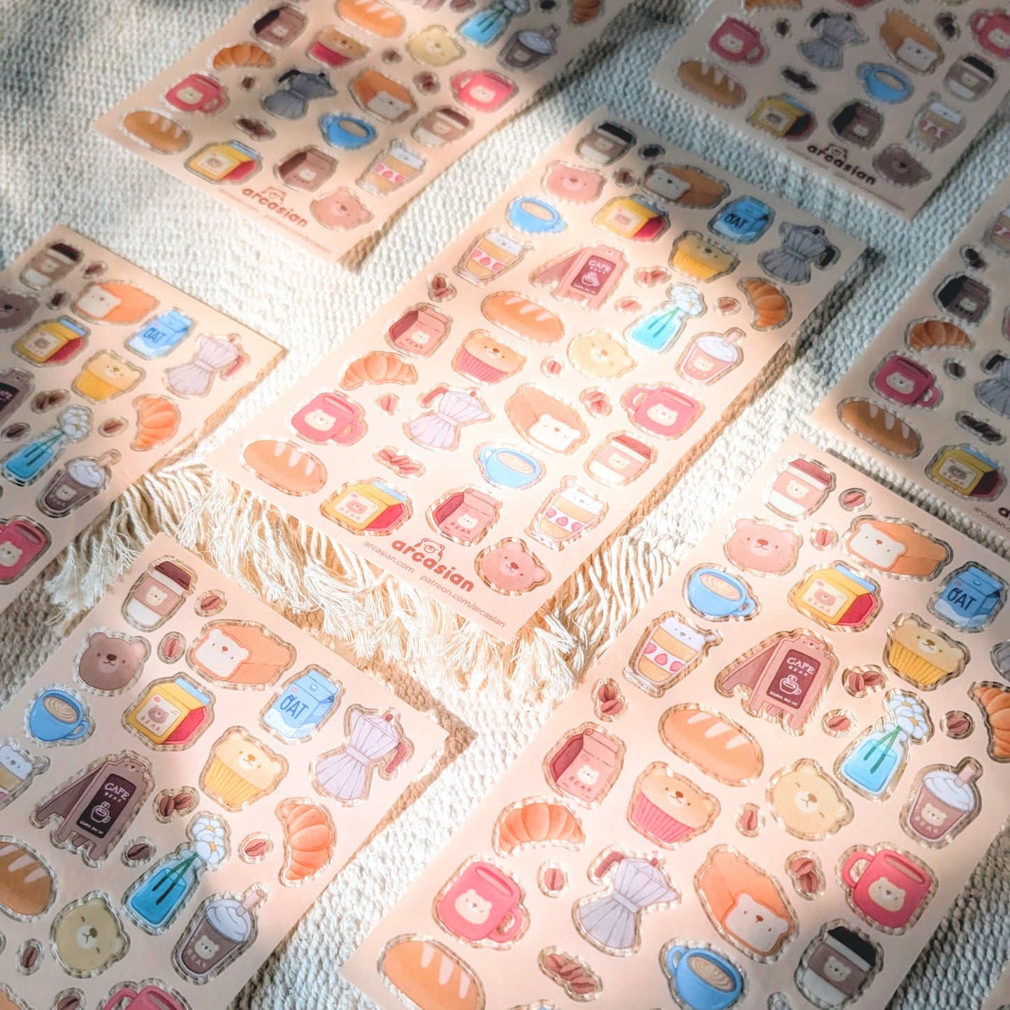Bear Cafe Clear Waterproof Sticker Sheet