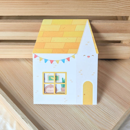 Yellow Peekaboo House Greeting Card