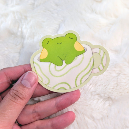 Frog Mug Waterproof Stickers