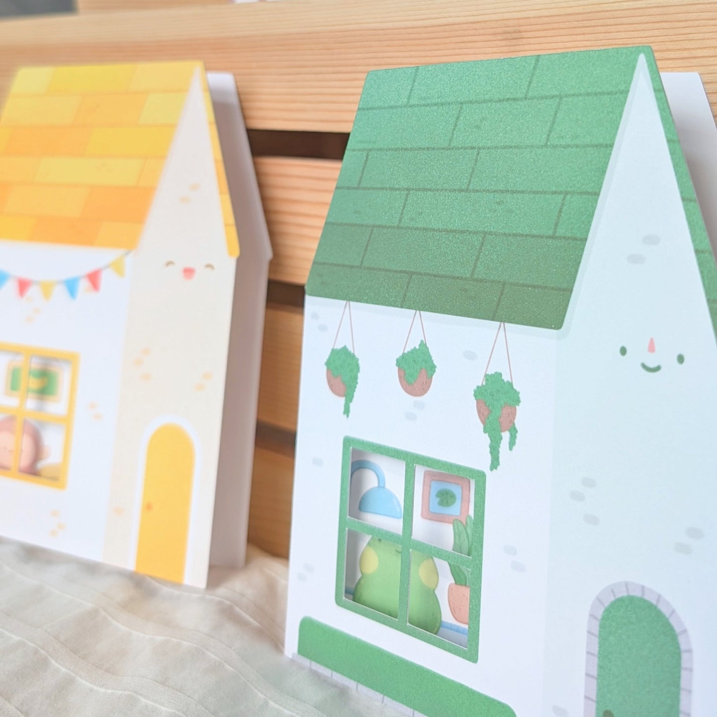 Yellow Peekaboo House Greeting Card