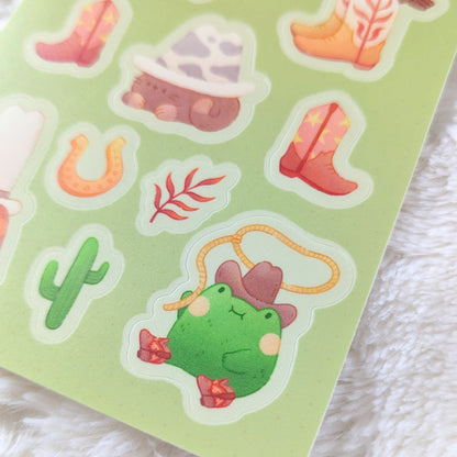 Cute Cowpoke Waterproof Sticker Sheet