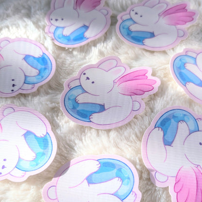 Raindrop Rabbit Waterproof Stickers