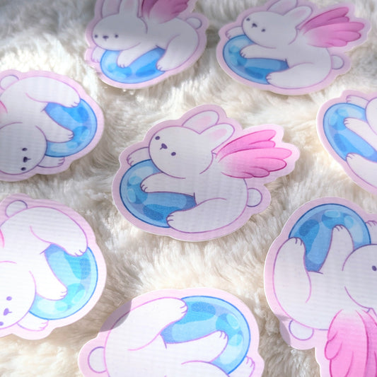 Raindrop Rabbit Waterproof Stickers