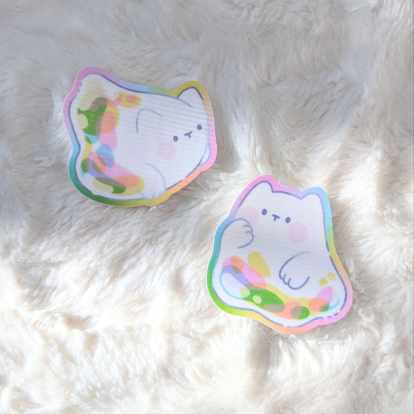 Bubble Ghost Cats Waterproof Stickers