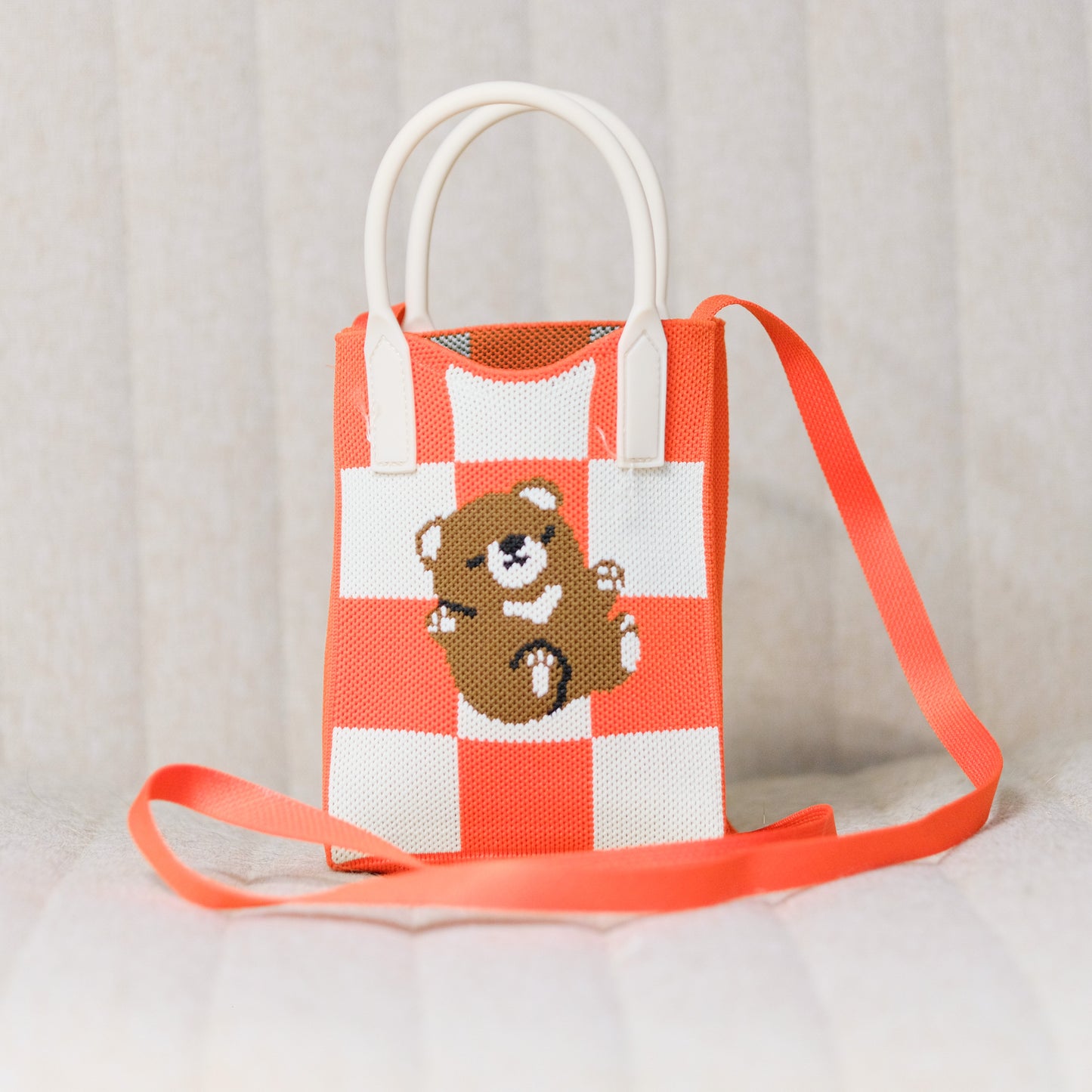 Bear Picnic Knit Shoulder Bag